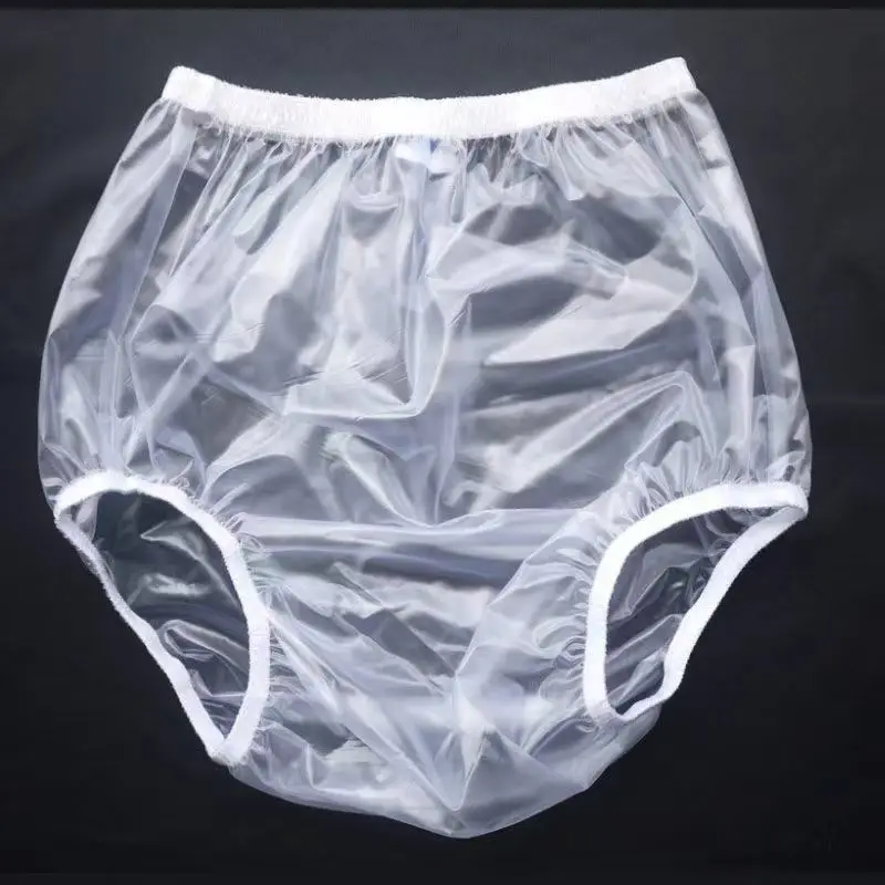 Transparent Plastic Washable Incontinence Underwear for Elderly Waterproof Adult Incontinence Pants with Urine Pocket ABDL