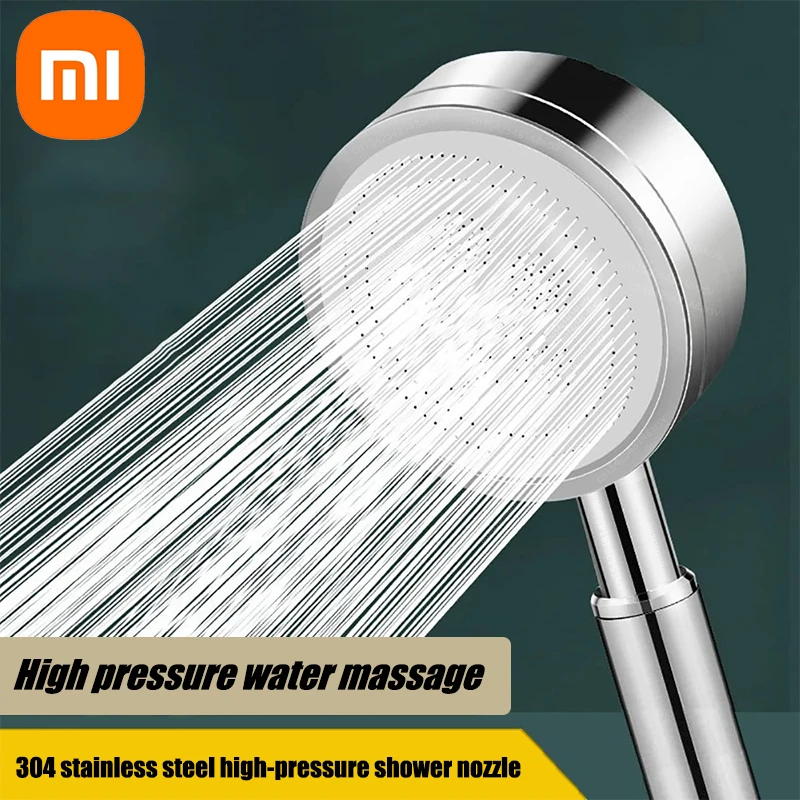 Xiaomi-Cabezal de ducha de acero inoxidable 304, alcachofa de mano de alta presión, montado en la pared, ahorro de agua presurizada, efecto lluvia