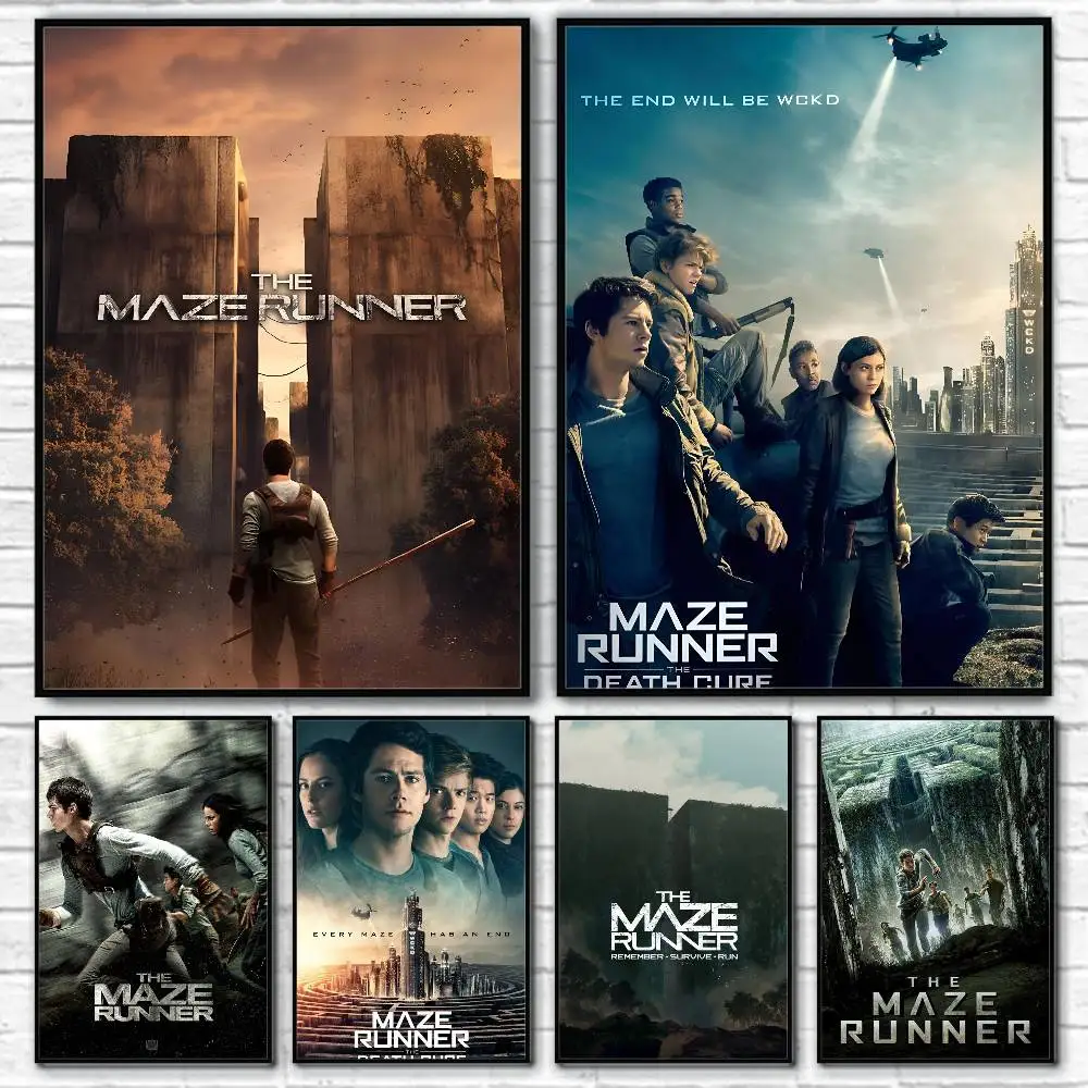 Movie Series The M-Maze Runner Poster Self-Adhesive for Home Bedroom Home Decor High Quality Stickers Painting Wall Art