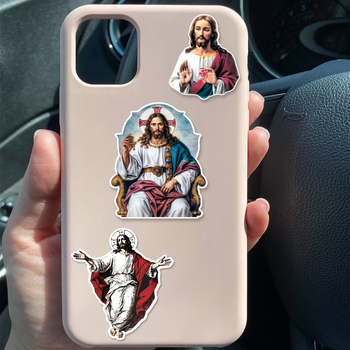 500pcs 1in Jesus Christ religious stickers 10 Unique Patterns, Aesthetic Decals for Scrapbooking Cards, Envelopes laptop