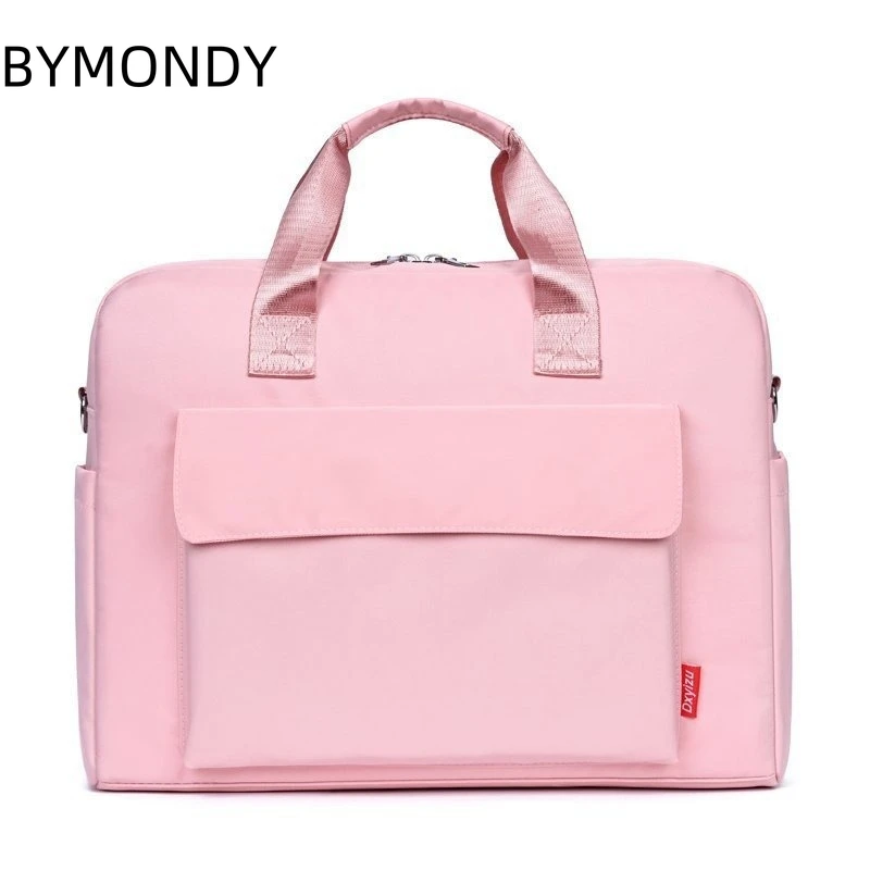 BYMONDY Lightweight Portable Ladies Business Briefcase Fashion Waterproof Shoulder Bags 15.6inch Men Documents Handbag Large