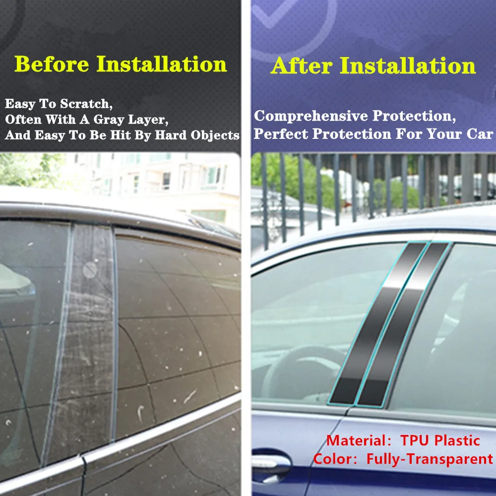 For Honda Stream RN6/7/8/9 2004-2014/Accord 11th 2023 2024+ TPU/Glossy Mirror Pillar Post Cover Door Trim Window Molding Sticker - view 4