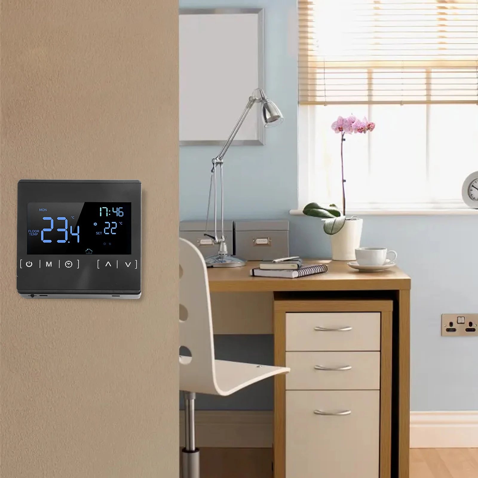 Programmable Thermostat for Efficient Temperature Control in Electric and Furnace Heating Systems  Programmable