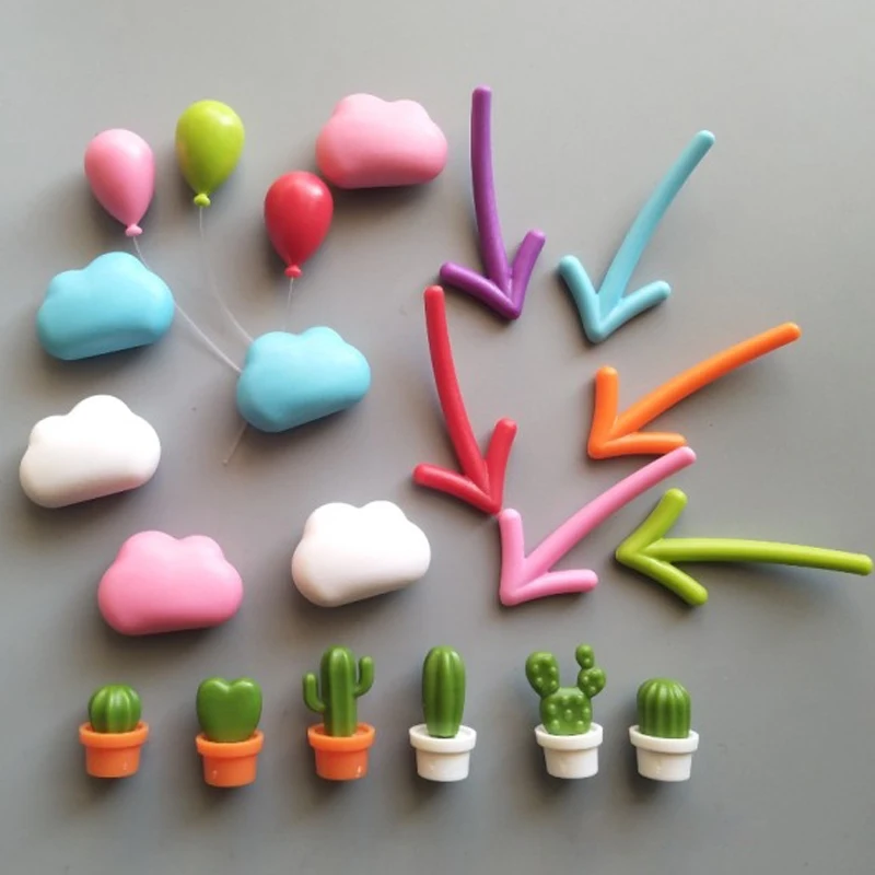 Balloon Arrow Note Cloud Cactus Refrigerator Sticker Convenience Magnet Color Message Magnet Whiteboard Decoration Photo Wall