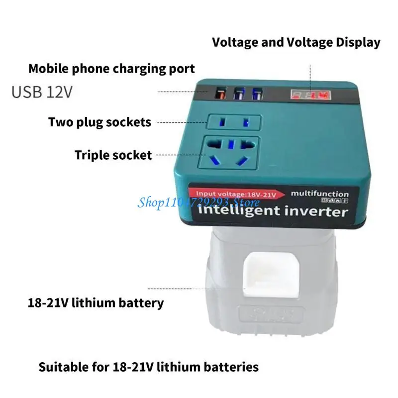 

Y2GD Efficient 18V 21V To AC220V Battery Inverter With Overloads Protecting And Voltages Display Power Station Generator