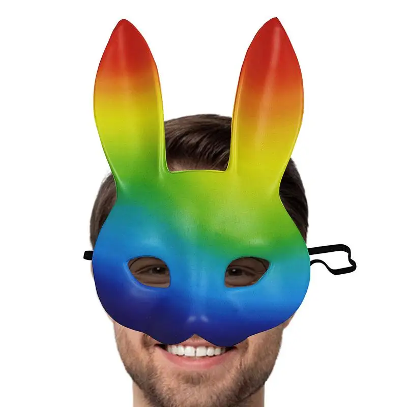 Halloween Bunny Masque Rainbow Women Bunny Masque Rabbit Costume Accessories Cosplay Fancy Dress Props Ergonomic With Long Ears