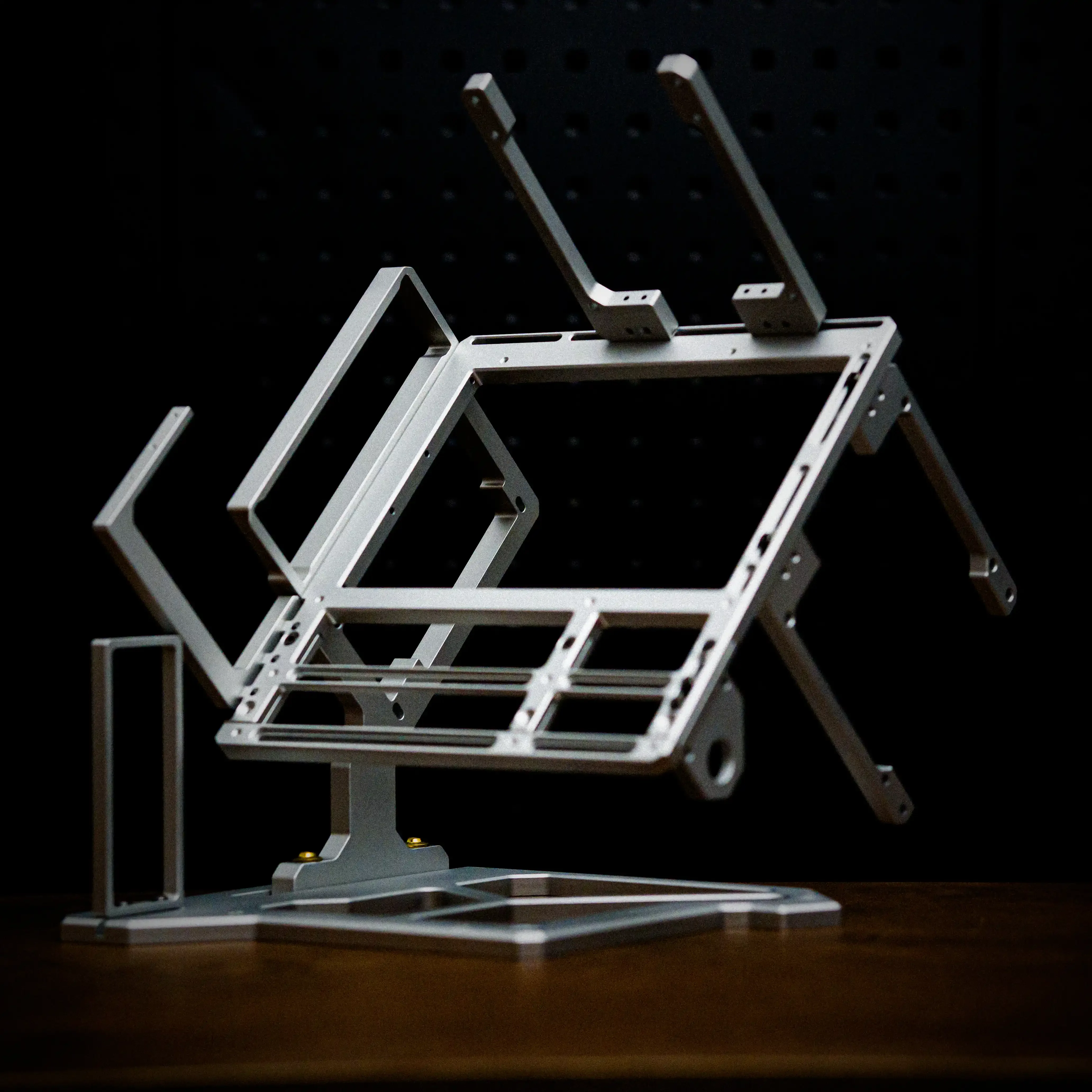 All Aluminum Alloy Open Frame Computer Case, MATX ATX Compatible PC Housing