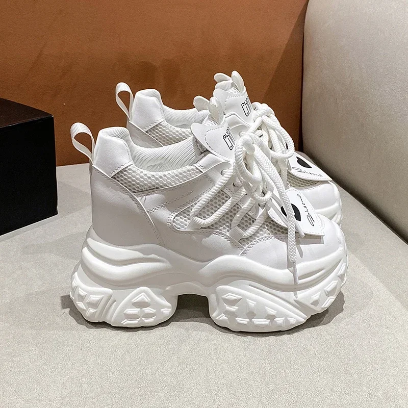 Sneakers Women High Platform Shoes Breathable Sports Trainers Casual Thick Bottom Mesh Chunky Sneakers Women Zapatos Mujer 10cm