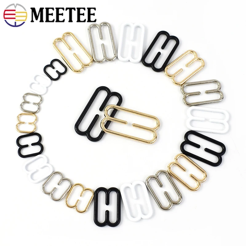 

100Pcs 6-25mm Metal Buckles for Bra Underwear Shoulder Strap Clip Clasp Sling Dress Bikini Adjust Buckle Hook Sewing Accessories