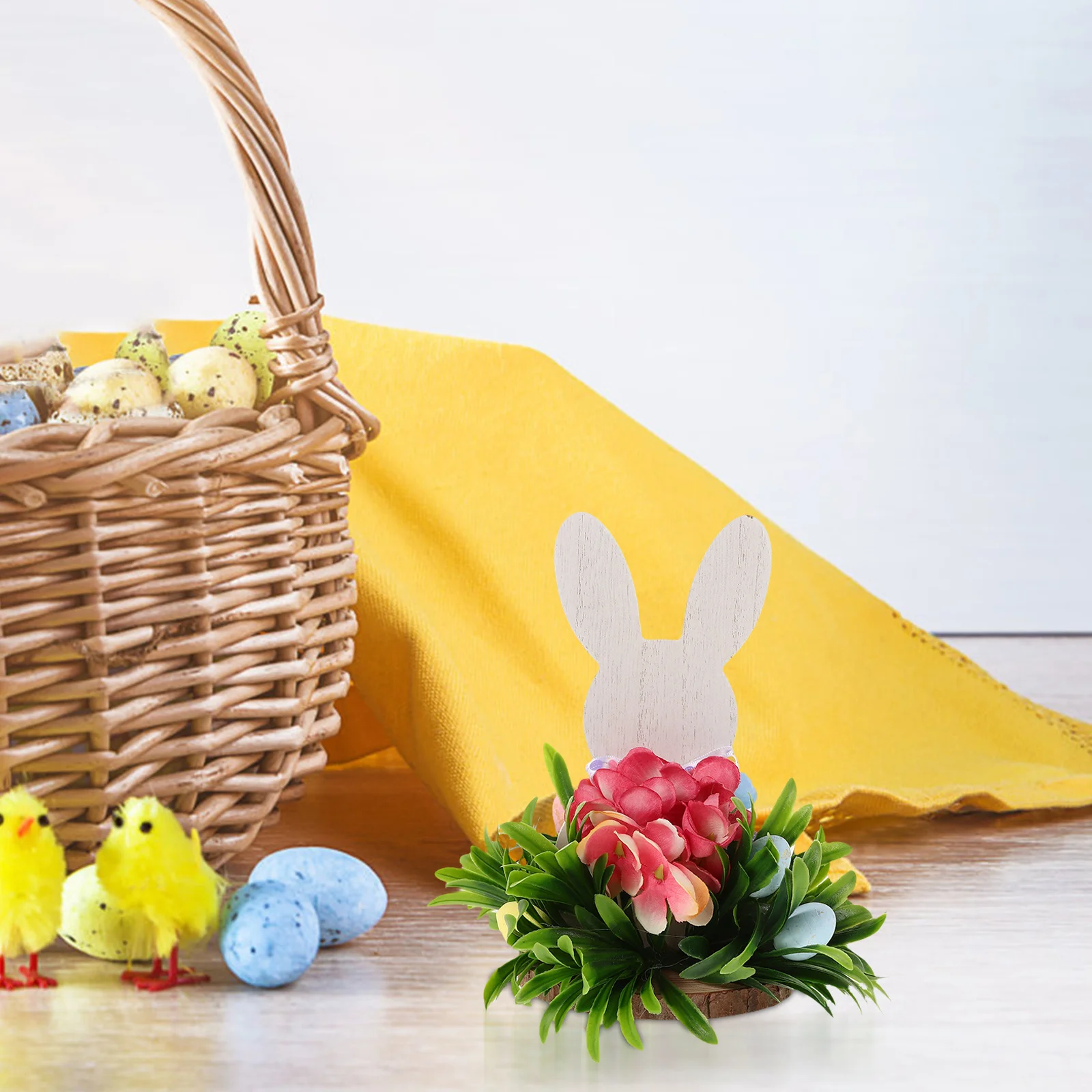 

Handmade Wooden Bunny Decoration Easter Bunny Easter Tabletop Farmhouse Decor Desk Accessories Cute
