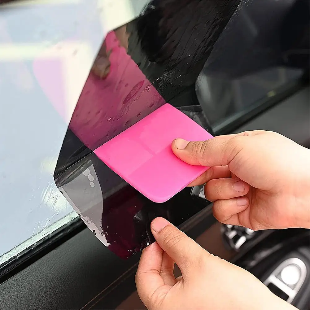 3 Size Pink Rubber TPU Squeegee PPF Scraper Water Car Film Tools Label Sticker Remover Scraper Vehicle Sticker Installation Tool