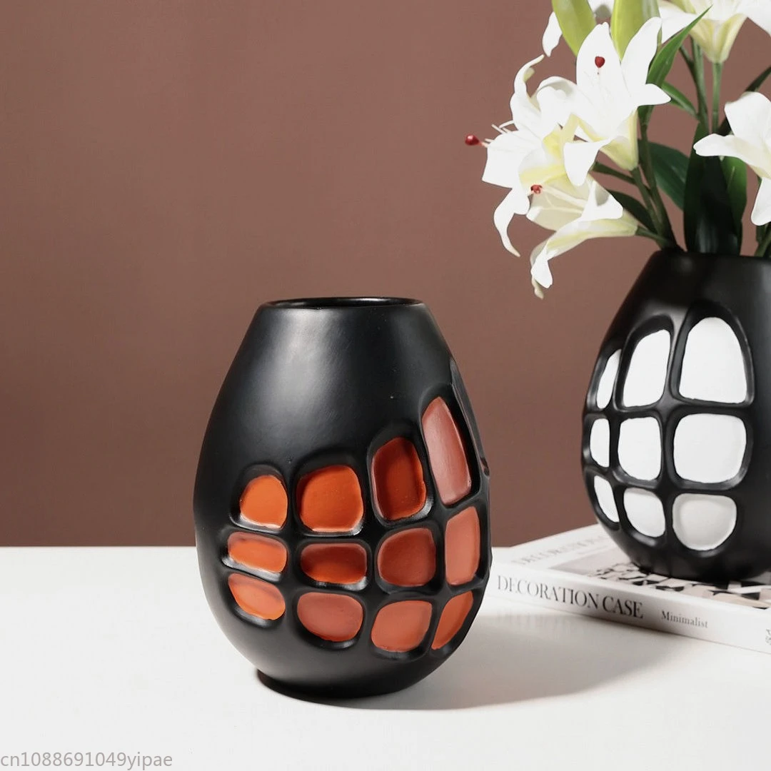 

French High Appearance Level Vase Resin Material Living Room Study TV Cabinet Tabletop Decoration