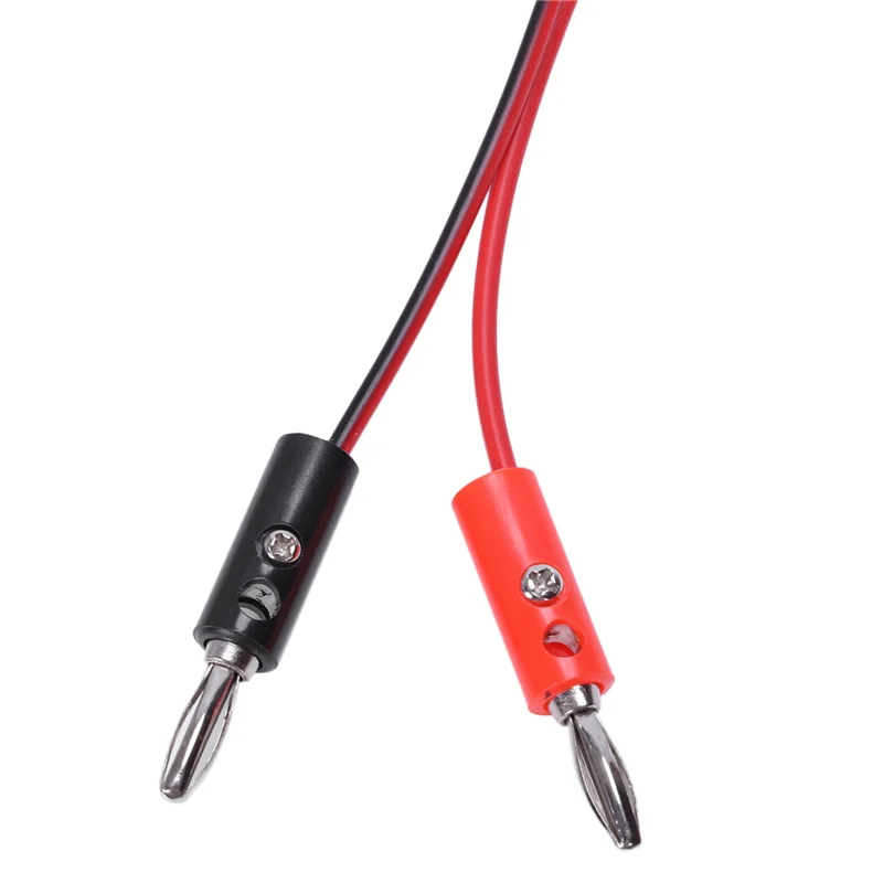 【Superdeals】6X Dual Crocodile Clips Banana Plug Male To 2 Test Leads Black And Red Cable