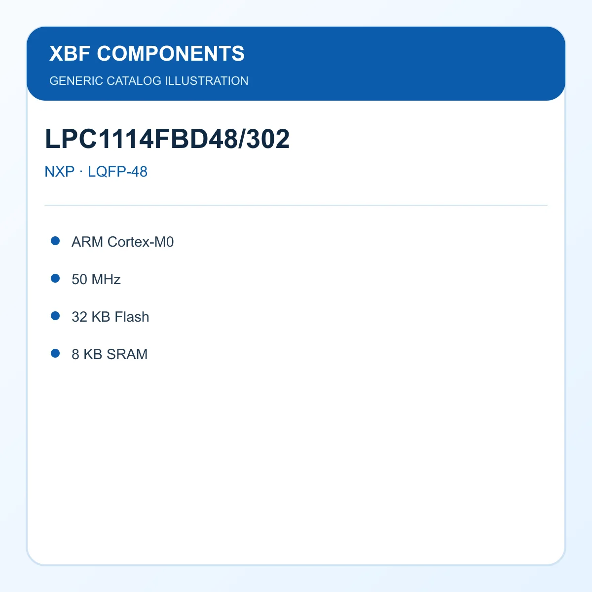 NXP LPC1114FBD48/302 Microcontroller IC ARM Cortex-M0, 50 MHz, 32 KB Flash, 8 KB SRAM LQFP-48