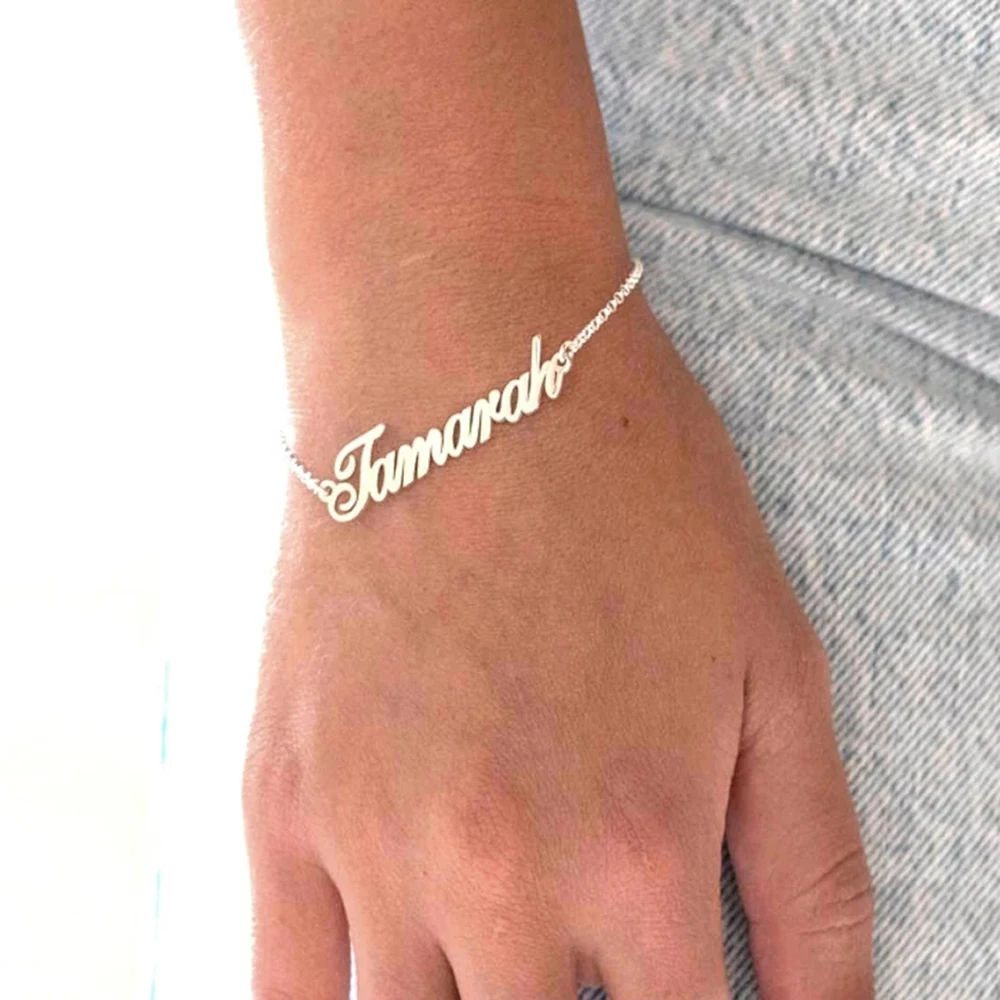 Custom chain name bracelet, custom name bracelet, handmade personalized gift bracelet, bridesmaid gift, girlfriend gift