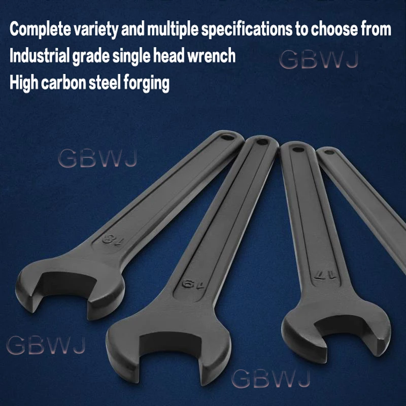 Carbon Steel Heavy Duty Single Open End Wrench Black Spanner 14mm 16mm 17mm 18mm 19mm 21mm 22mm 24mm 27mm 30mm 32mm 36mm 41mm