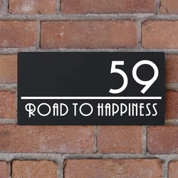 Personalized Laser Cut Acrylic Modern House Floating Sign Outdoor Address Number Plaque for Door Custom Name Home Decor Plate
