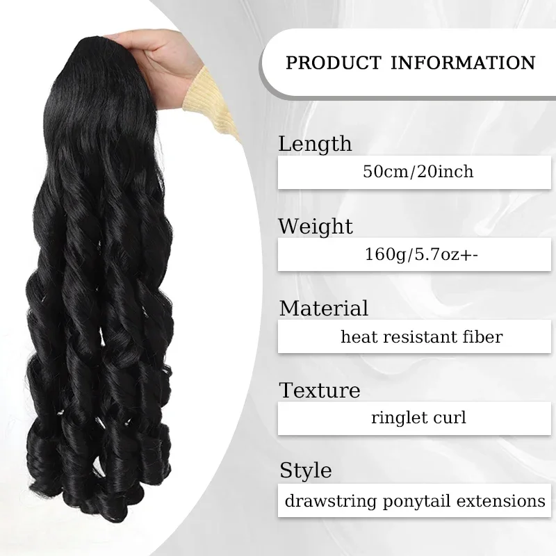 Wavy Hair Ponytail Extensions Wig Synthetic Drawstring Roman Curl Ponytail Hairpiece with Combs Ringlet Curl Hair for Women Wear    Factory Direct Wholesale, Affordable Bulk Price  Cost-effective Bulk Price  Factory Direct Wholesale, Affordable Bulk Price