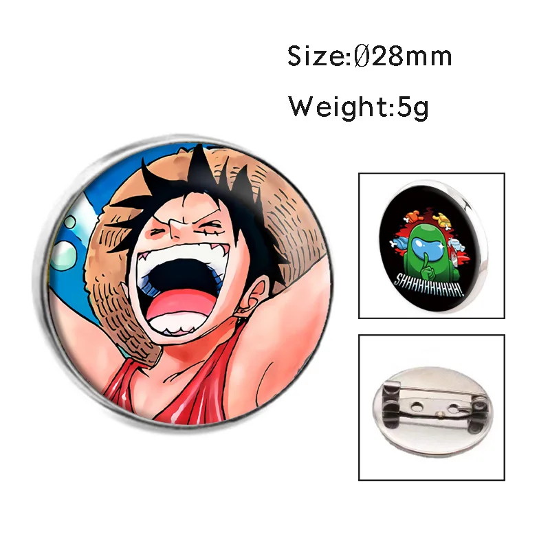 Wholesale One Piece Anime Badge Crystal Gem Brooch Pirate King Accessory Pendant Jewelry Pin Anime Merchandise Crystal Stone - view 2