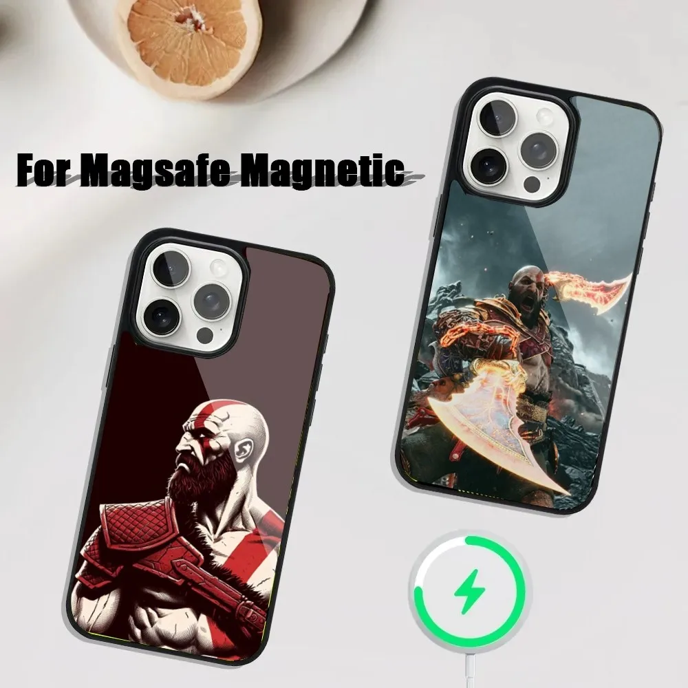 Game God Of W-War Phone Case For iPhone 16,15,14,13,12,11,Plus,Pro,Max Mini Magsafe Magnetic Wireless Charging