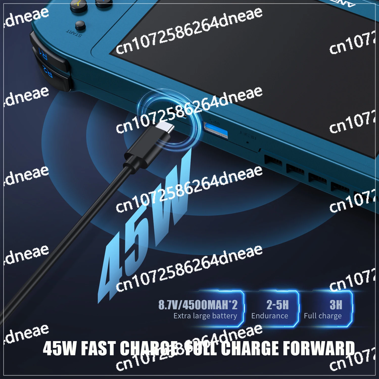 WIN600 أزرق 1 تيرابايت + 16 جيجابايت وحدة تحكم ريترو محمولة باليد كمبيوتر صغير للألعاب SteamOS WIN10 Batocera 5.94 بوصة مشغل ألعاب محمول