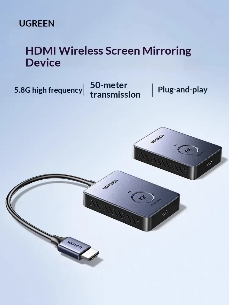 UGREEN S303 Wireless Presentation System 50m HDMI Transmitter 1080P 5.8G for Phone Tablet Laptop