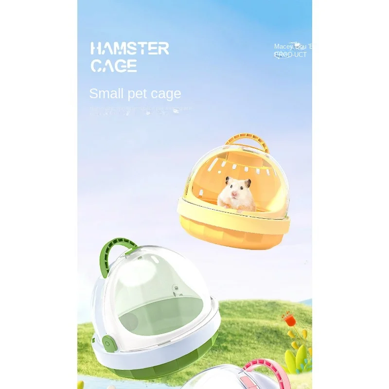 Hamster comes with a cage and a sliding lid design to prevent escape. It is also suitable for other small pets