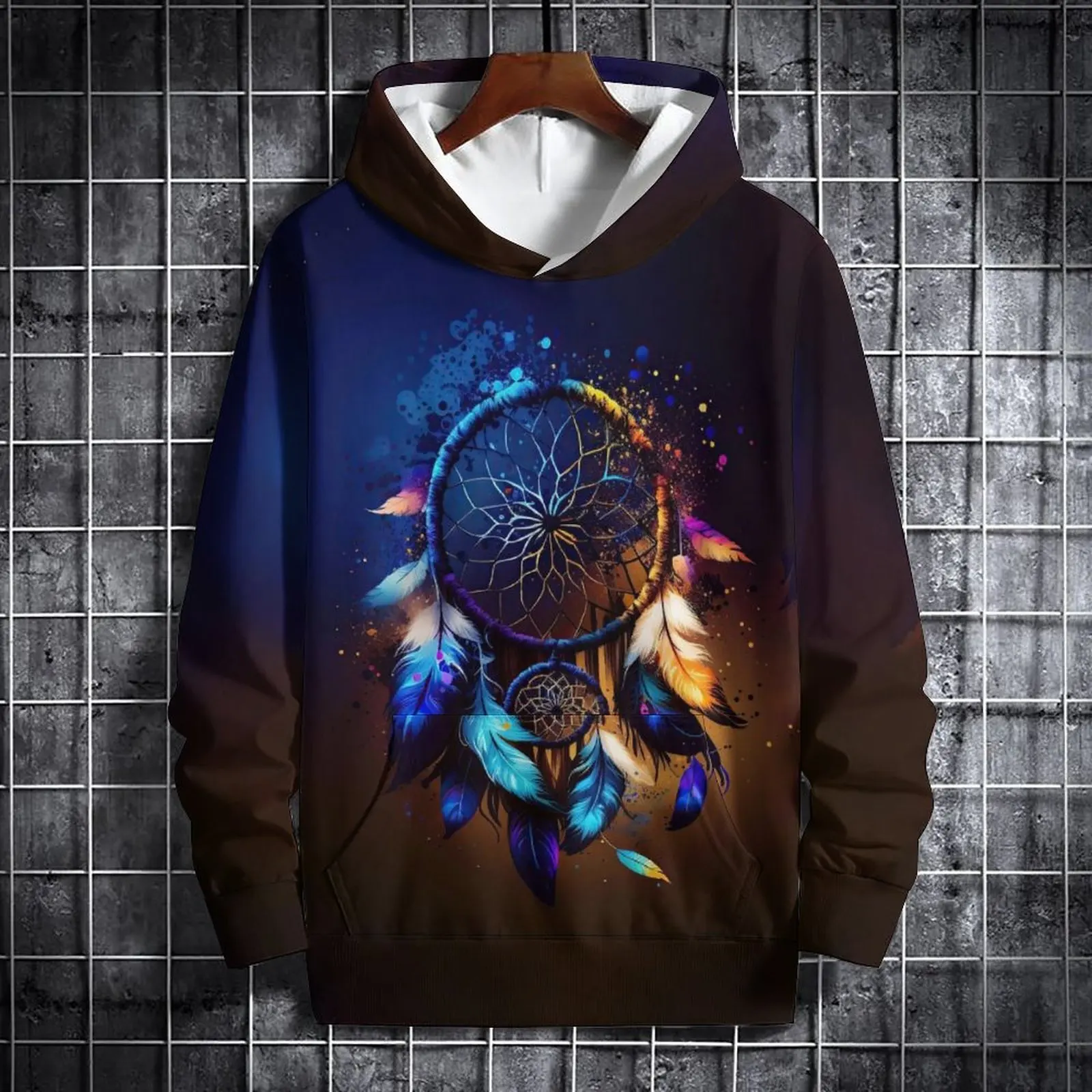 3D Printed Dreamcatcher Pattern Men's Hoodie Neutral Fashion Personality Harajuku Y2K Pullover Dream Series Oversized Sweatshirt