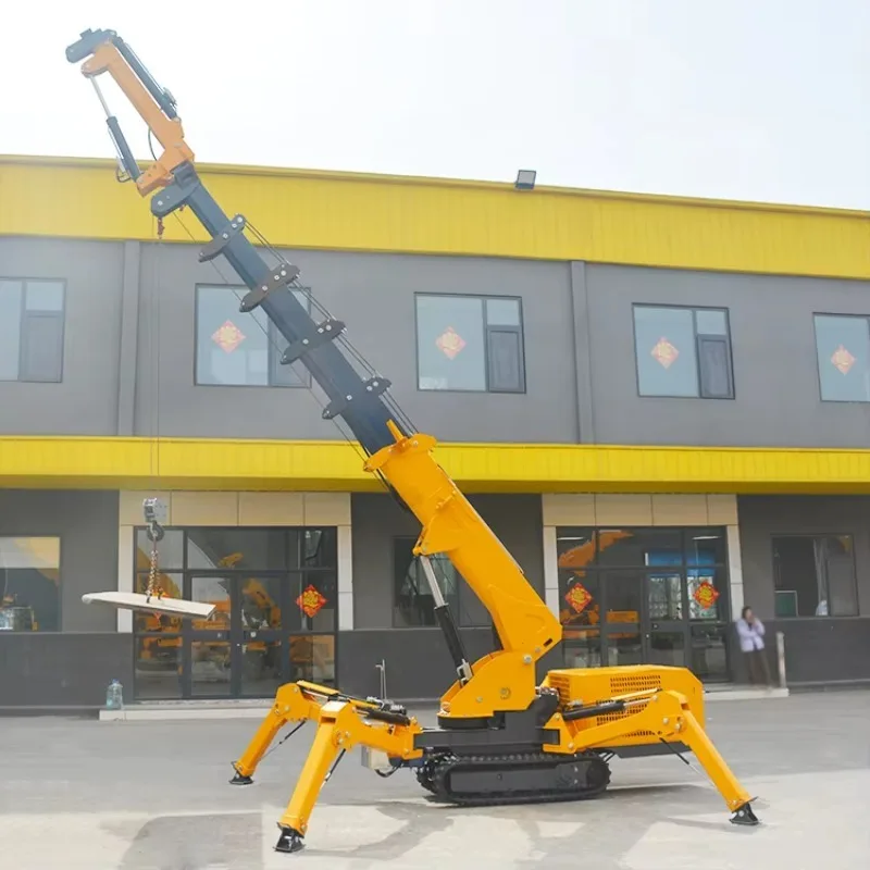 Customized 3 Ton Electric Spider Crane Lithium Battery Lift 3t Remote Operated Mini Crawler Lifter Crawler Tracked Spider Crane