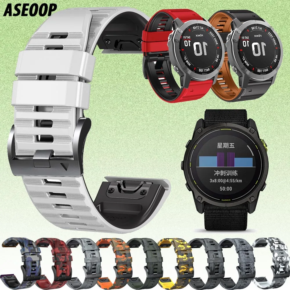 

Эндуро 22/26 мм для Garmin Fenix 7 7X 6X 6Pro 5X Plus/945/955/Epix браслет для часов, сменный силиконовый ремешок, браслет для плавания