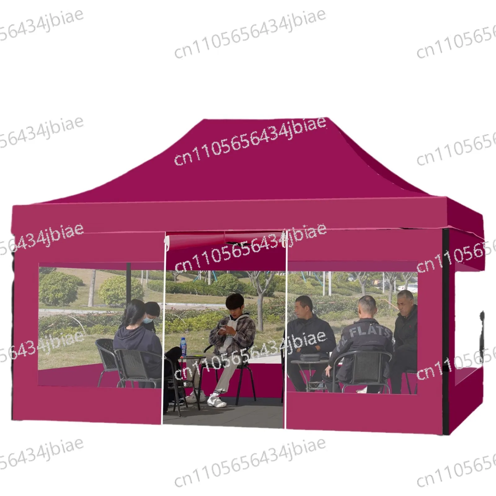 Market Stall Gazebo Portable Folding Awning Sun Shelter with 4 Legs Heavy Duty 3x6m Pop Up Canopy Tent Outdoor Rainproof