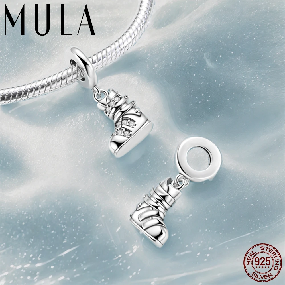 

MULA 1PC 925 Silver Ski Boots Pendants Fit Original Bracelet Beads DIY Fashion Jewelry