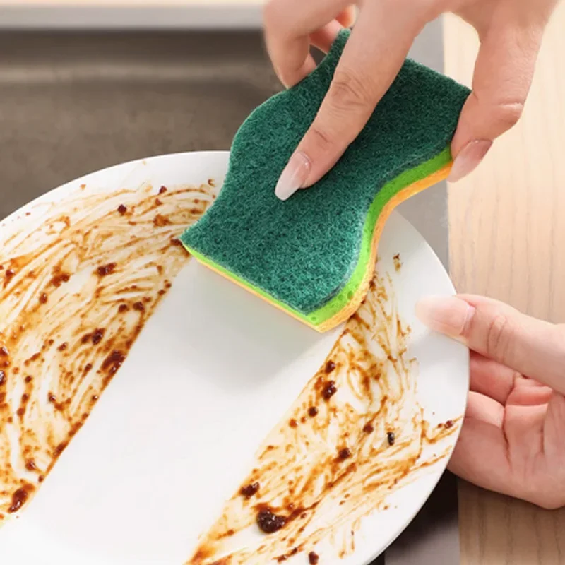 1/4pcs Multi-Layer Kitchen Sponge Scrub: Oil-Stain Removal Tool for Pans & Tableware Cleaning