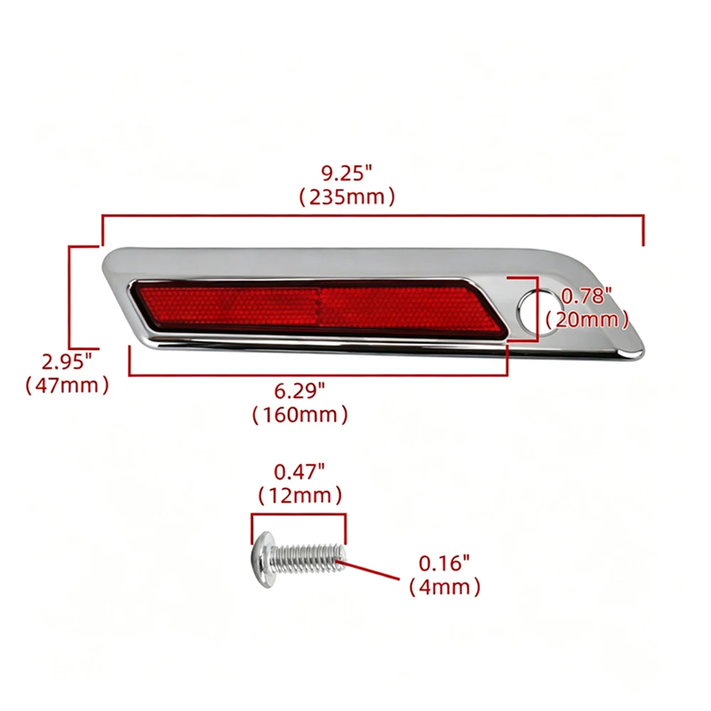 Motorcycle Hard Saddlebag Latch Cover Reflector For Harley Touring Road Electra Street Glide Road King 2014-2023