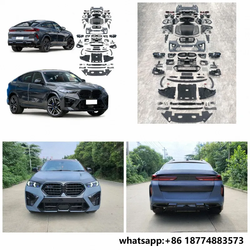 High Quality Bodykit for BMW X6 E71 2008 2014 Upgrade to G06 LCI 2023+ X6M Auto Part Accessories with Bumpers Hood Headlights