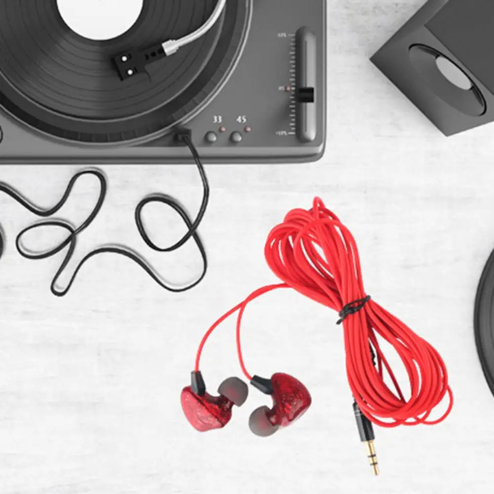 Wired Earphone In-ear HiFi Stereo Long Cable 3.5mm Plug Music Earbuds Monitoring Headphone for Live Broadcast