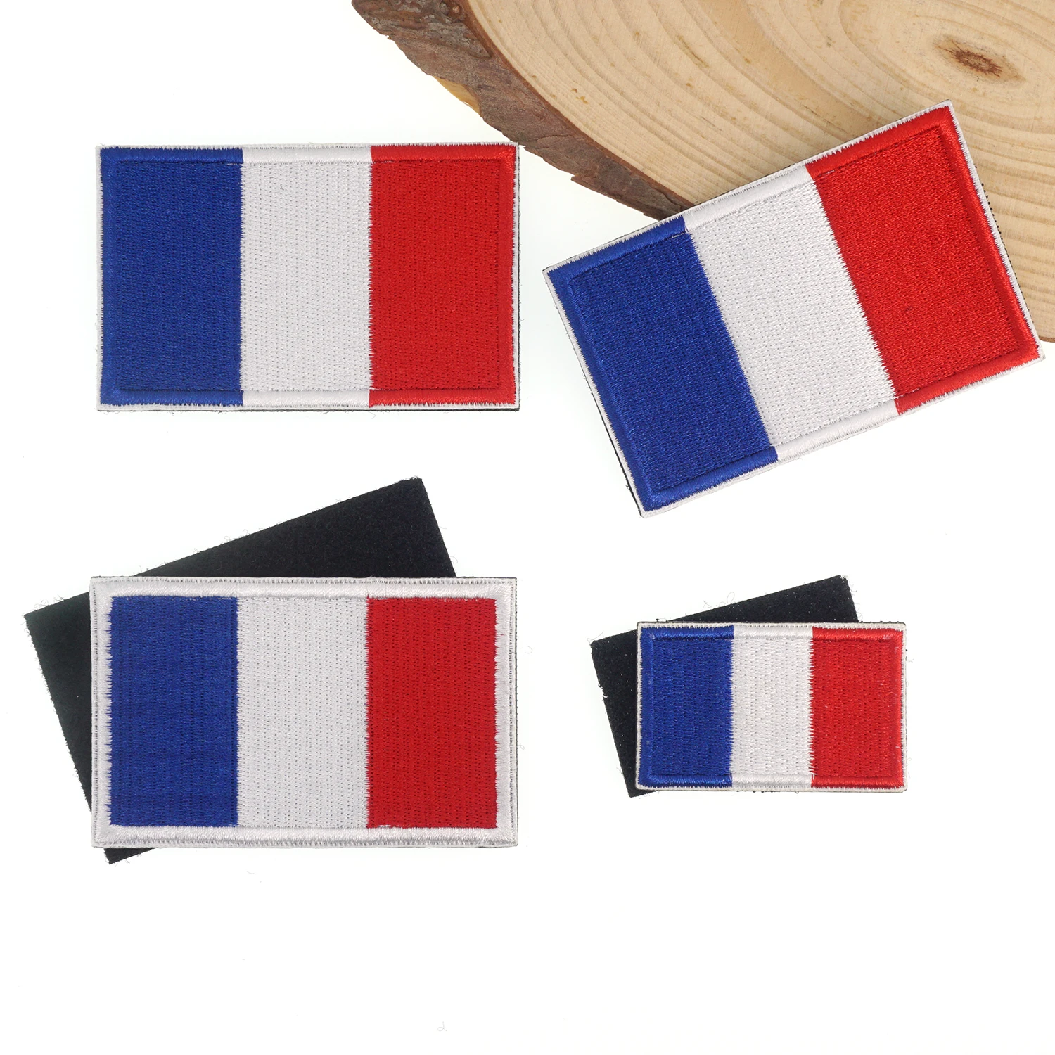 5/1 piezas de parche bordado de bandera francesa, aplique de insignia de hombro con gancho y bucle de Francia para ropa