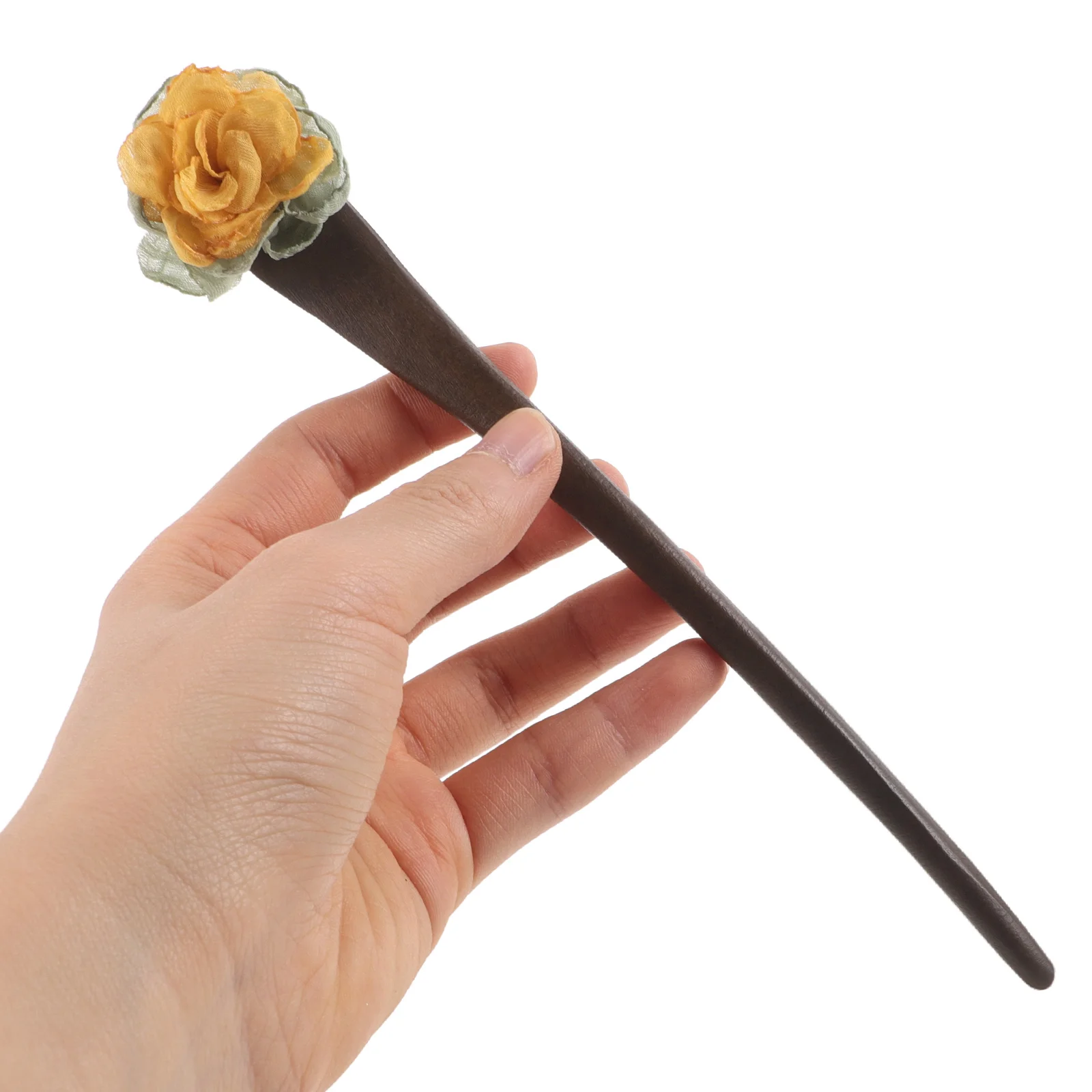 

4Pcs Camellia Hairpin Floral Wood Accessories Ancient Chinese Hanfu Bride Traditional Retro Hairpins Blue Yellow Green Pink