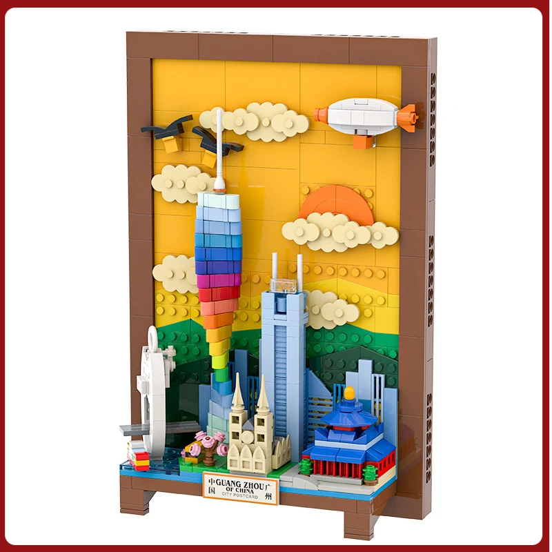 

【City Postcard Building Blocks】Creative Bagged Toy Gift for Kids 6–16 | DIY Skyline Architecture Wall Hanging Bricks(no box）