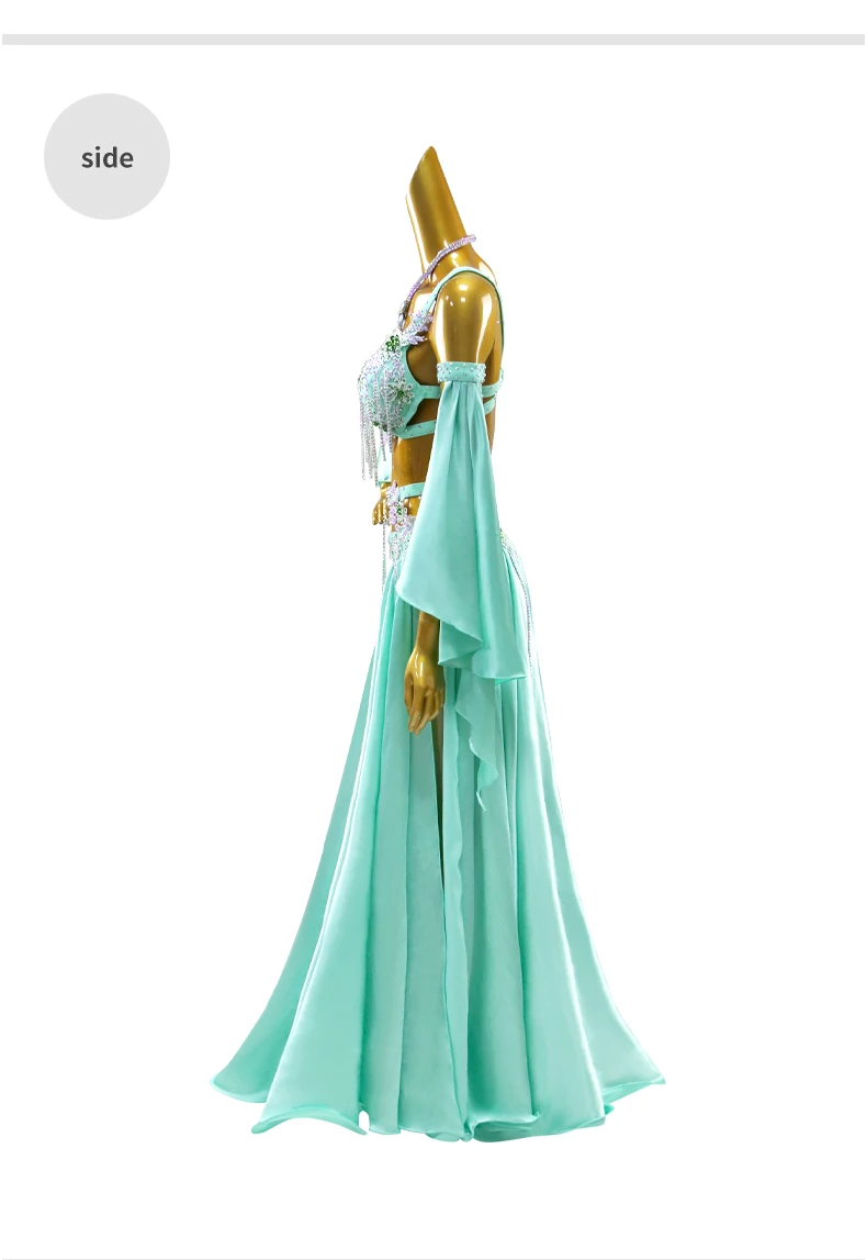 Orientalisches Tanzoutfit, langer Rock, Damen-Tanzkleidung, Bauchtanzkostüm, Bauchtanz-Unterrichtskleidung, Anzug 2026, Bühnenkostüm für Mädchen, Abendkostüm – Detail 9