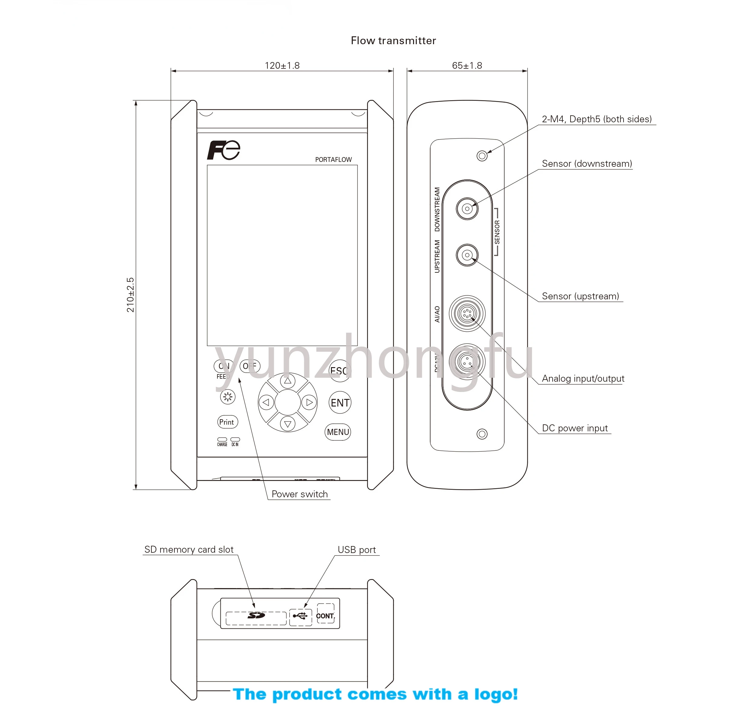 Portable Ultrasonic Flow Meter, Can Be Fully Charged Within 3 Hours By Quickly Charging The Battery