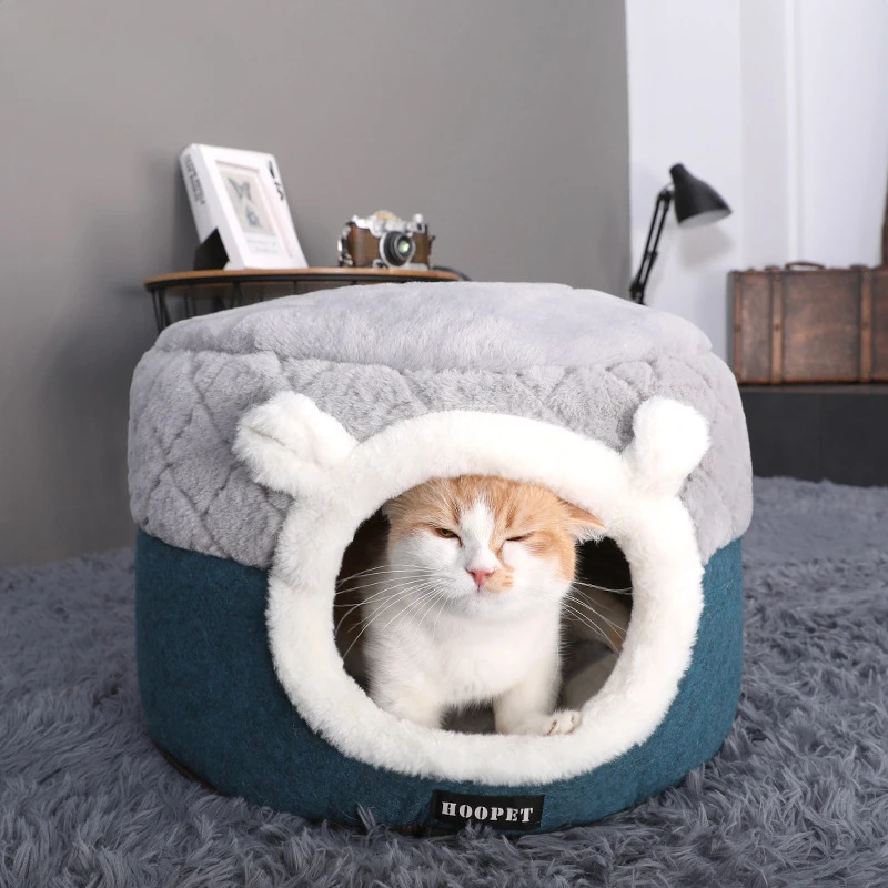 

Warm Sweet Cat Bed Pet Basket Cozy Kitten Lounger Cushion Cat House Tent Very Soft Small Dog Mat Bag For Washable Cave Cats Beds