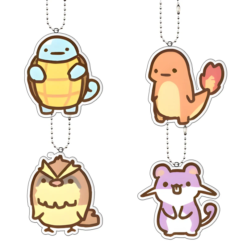 

Брелок-подвеска для сумки с персонажами аниме: Бульбазавр, Сквиртл, Сниви, Чармандер, Ноктавл, Флареон, Фиоро. Акриловый аксессуар, мультяшный дизайн, кавайный стиль.