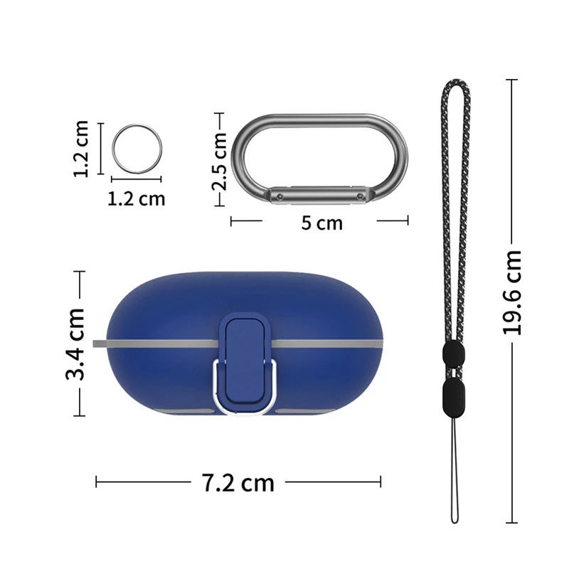 Casing penutup Headphone, dudukan kotak pengisian daya dengan Carabiner Lanyard penyerapan guncangan untuk Beats Fit Pro