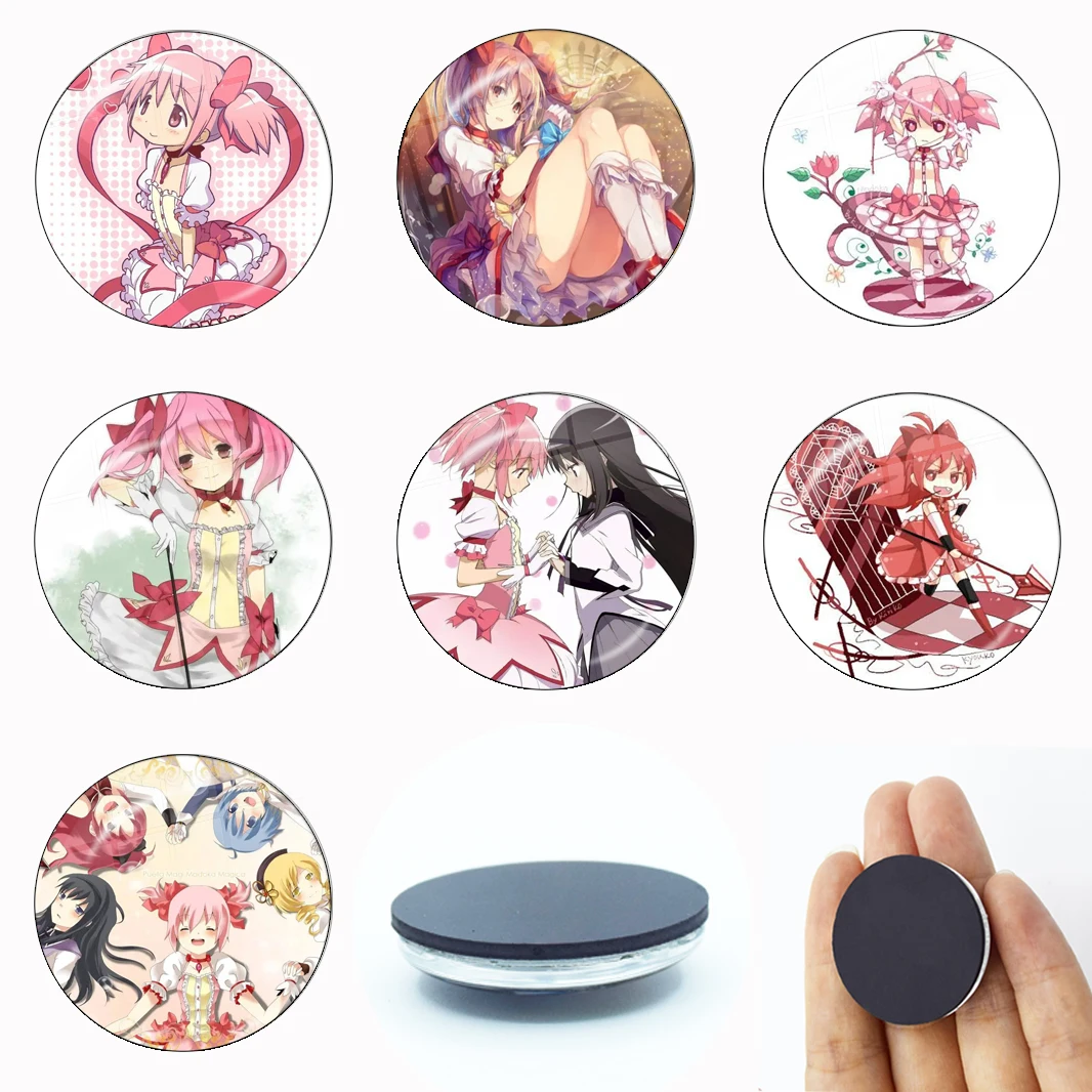 Puella Magi Madoka Magica Cosplay Kaname Madoka 30MM glass refrigerator magnet glass crystal magnet home decoration