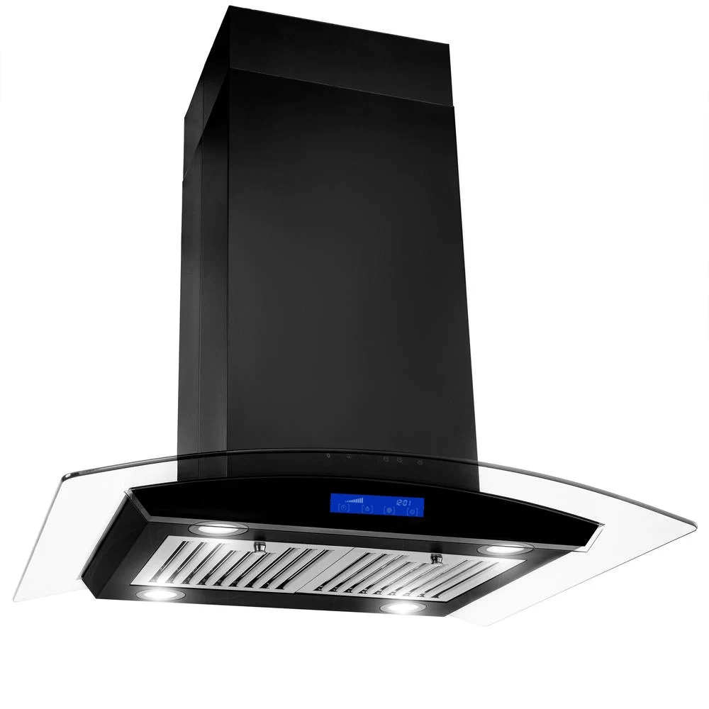 Tieasy-Aço Inoxidável Gama Hood, Permanente Touch Panel Filtros, 30 ", 700 CFM Ilha Mount, Lâmpadas LED, YY0275B