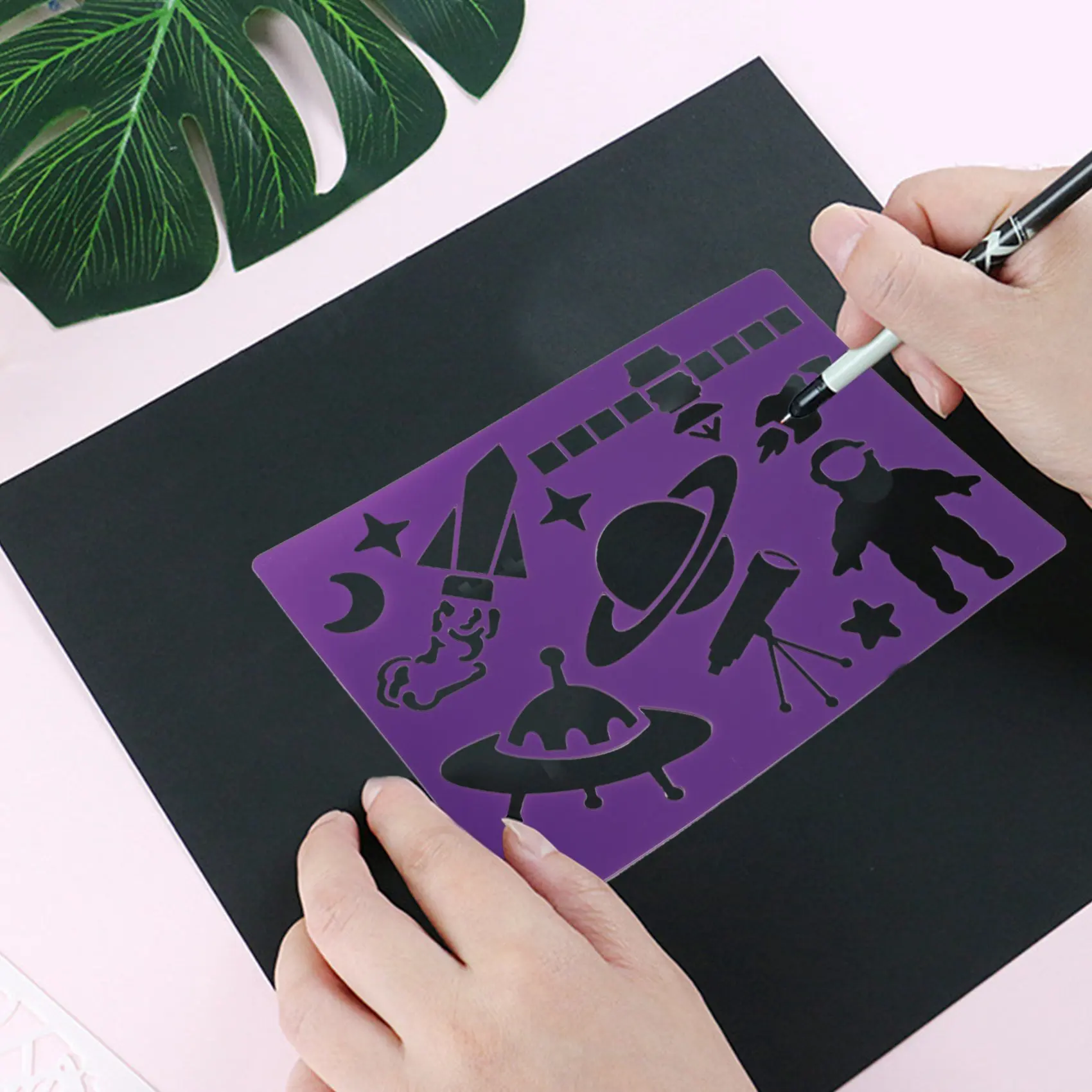 20 Pcs Children Christmas Halloween DIY Drawing Stencils Hollow Board Set for Kids Plastic Painting Template