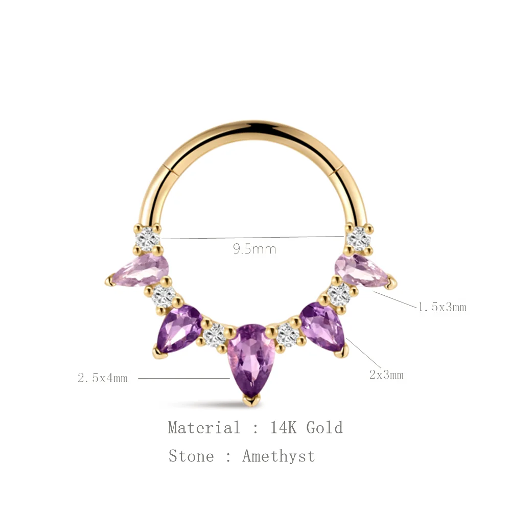 Aide 14K Solid Gold Hoop Earrings Paved Zircon Dangle Multi-Style Cartilage Hoops for Women Minimalist Luxury Ear Jewelry 1pc