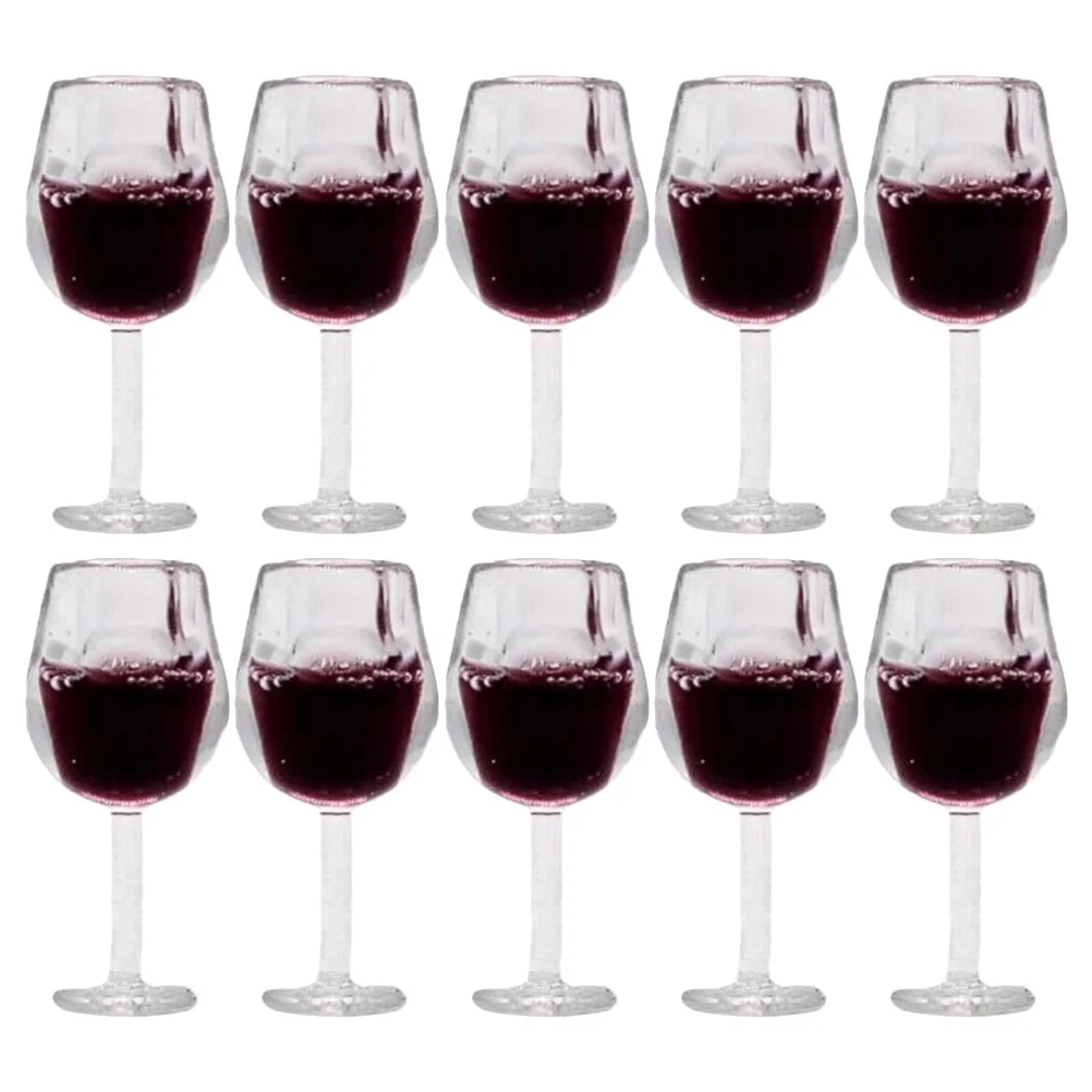

10 Pcs Dollhouse Glass Cups Cocktail Glasses Miniature Mugs Micro Landscape Goblet Gasses Resin Food Play Props Tumblers