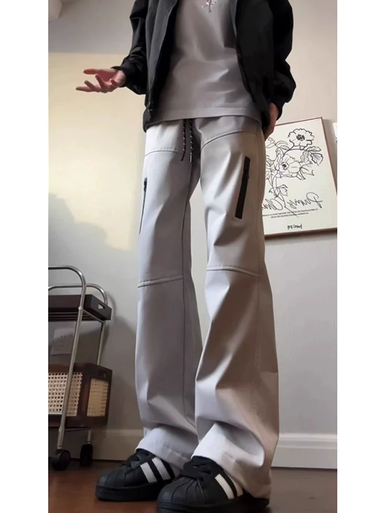 الرجال في الهواء الطلق السراويل Fce اصطف لينة ell يندبروف للماء الخريف الشتاء ملابس العمل بنطلون مستقيم الساق سستة #5